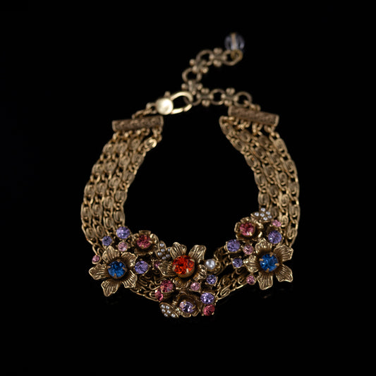 Vintage Crystal Retro Chic Handcrafted Bracelet for Women