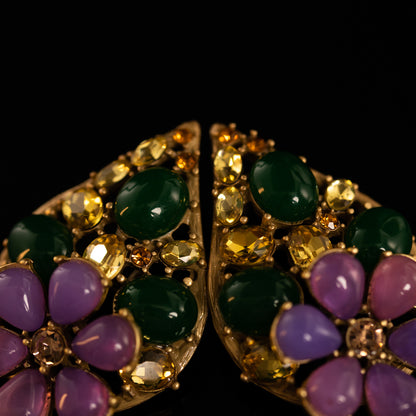 Vintage Natural Stone Floral Chic Earrings for Ladies