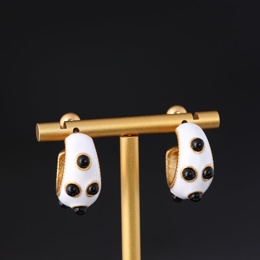 Vintage Enamel Luxury Classic Earrings Gift Jewelry