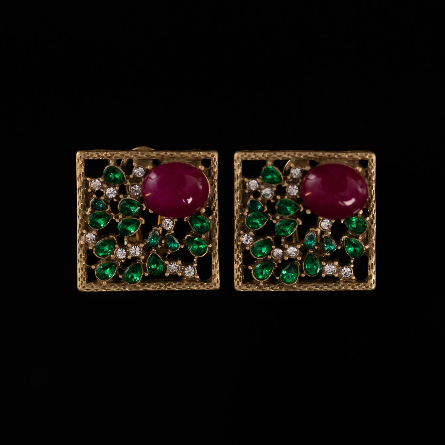 Vintage Crystal Classic Polished Earrings Timeless Style