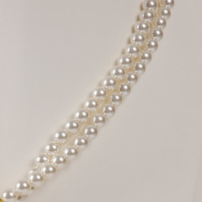 Vintage Pearl Chic Stone Inlay Necklace Handcrafted Design