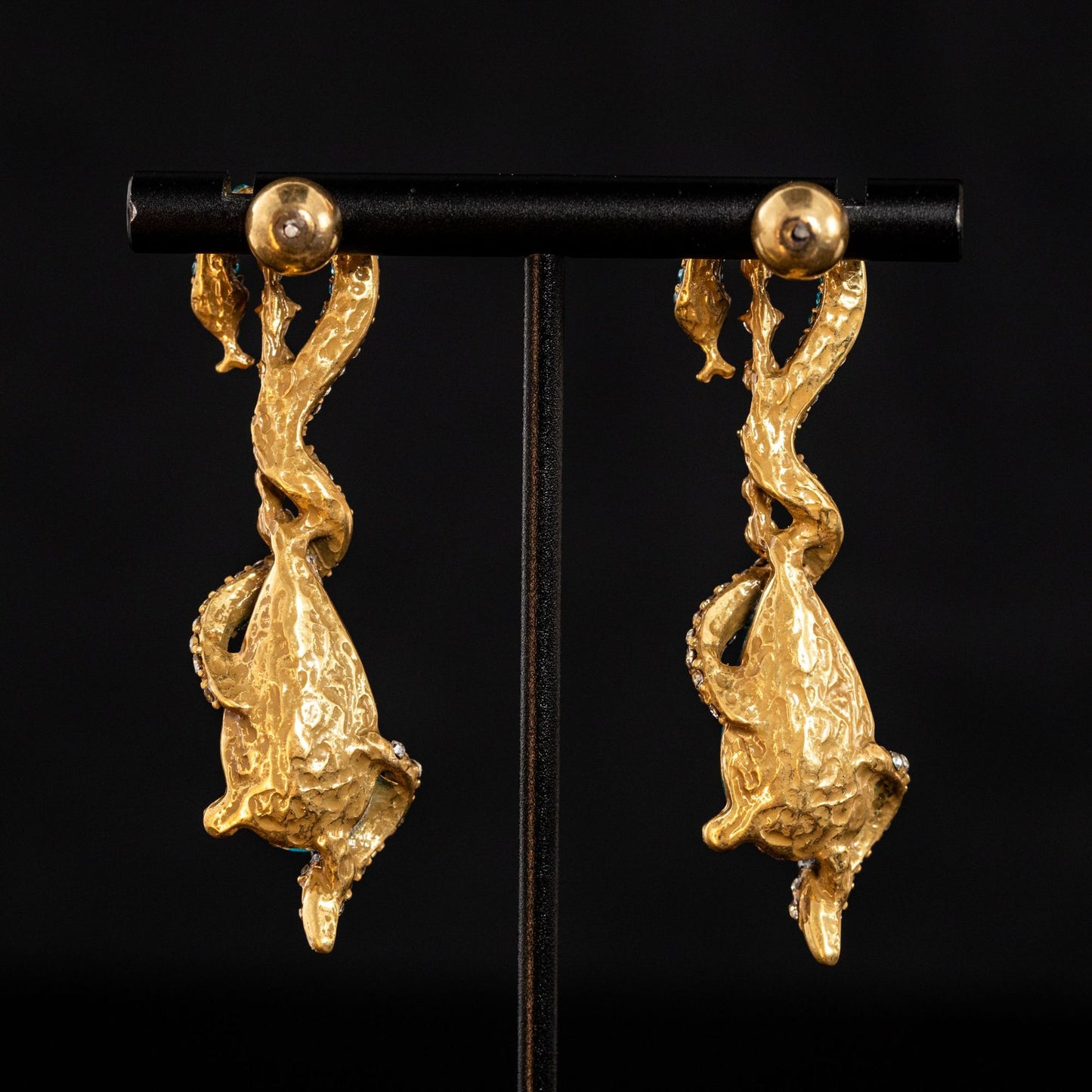 Vintage Cubic Zirconia Chic Stone Inlay Earrings Timeless Style
