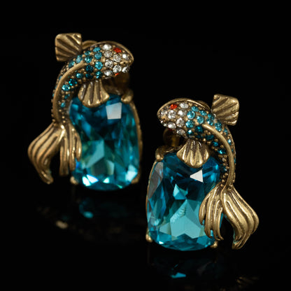 Vintage Geometric Artisan Stone Inlay Earrings for Women