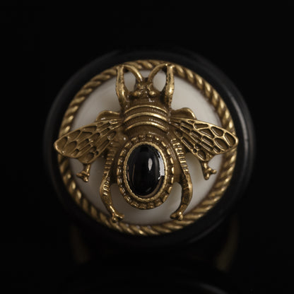 Vintage Agate Geometric Elegant Handcrafted Open Ring Timeless Style