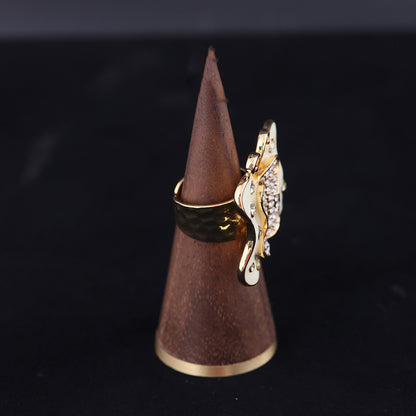 Vintage Enamel Star Chic Open Ring