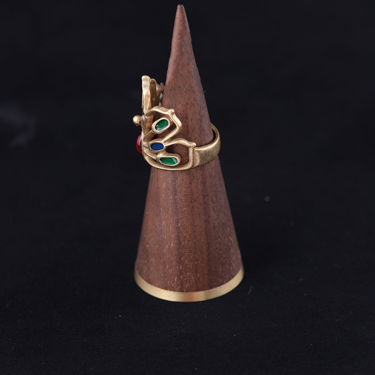 Vintage Enamel Classic Statement Open Ring Timeless Style