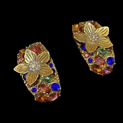 Vintage Floral Statement Classic Earrings for Ladies