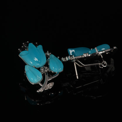 Vintage Crystal Floral Elegant Earrings for Women