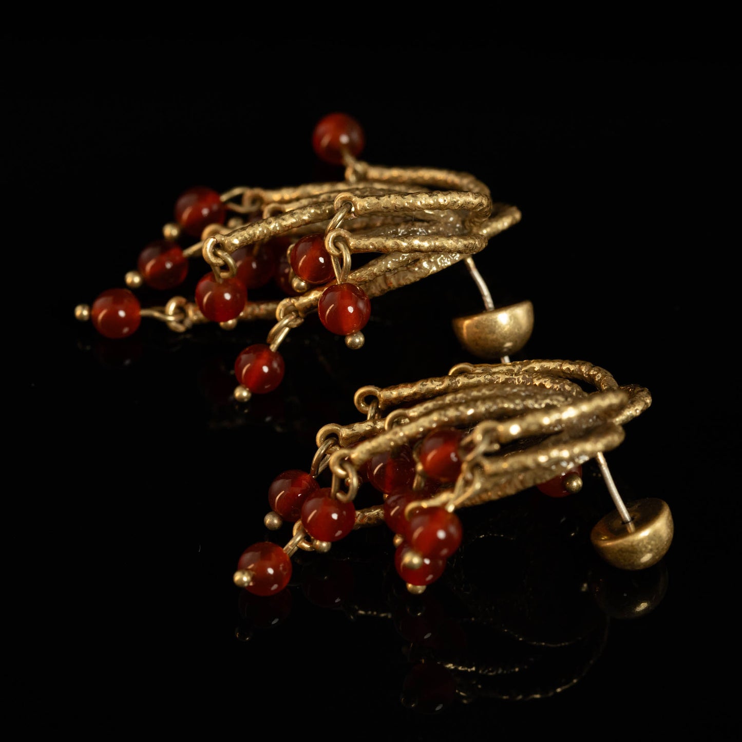 Vintage Agate Classic Luxury Earrings Handcrafted Design