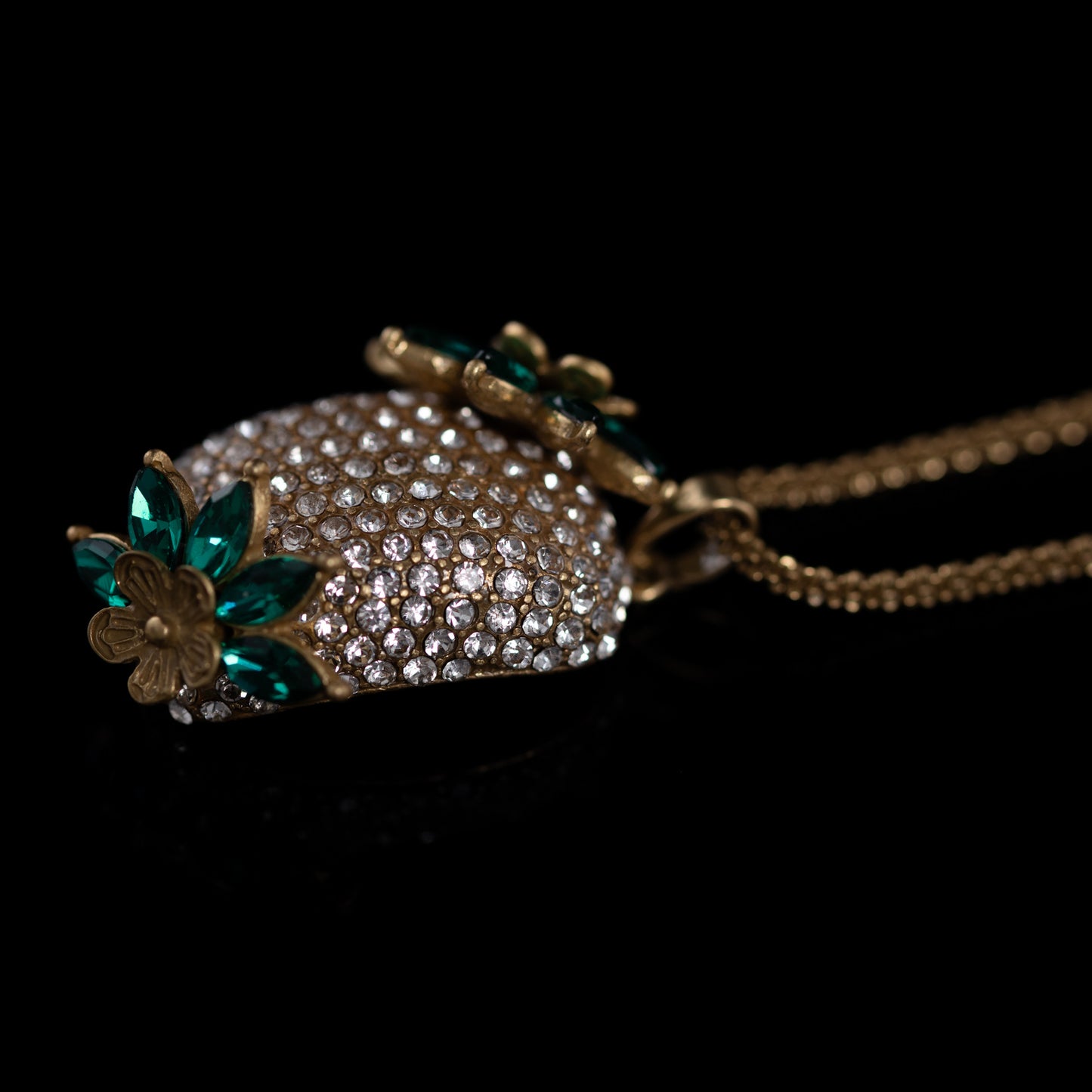 Vintage Crystal Floral Timeless Handcrafted Necklace Handcrafted Design