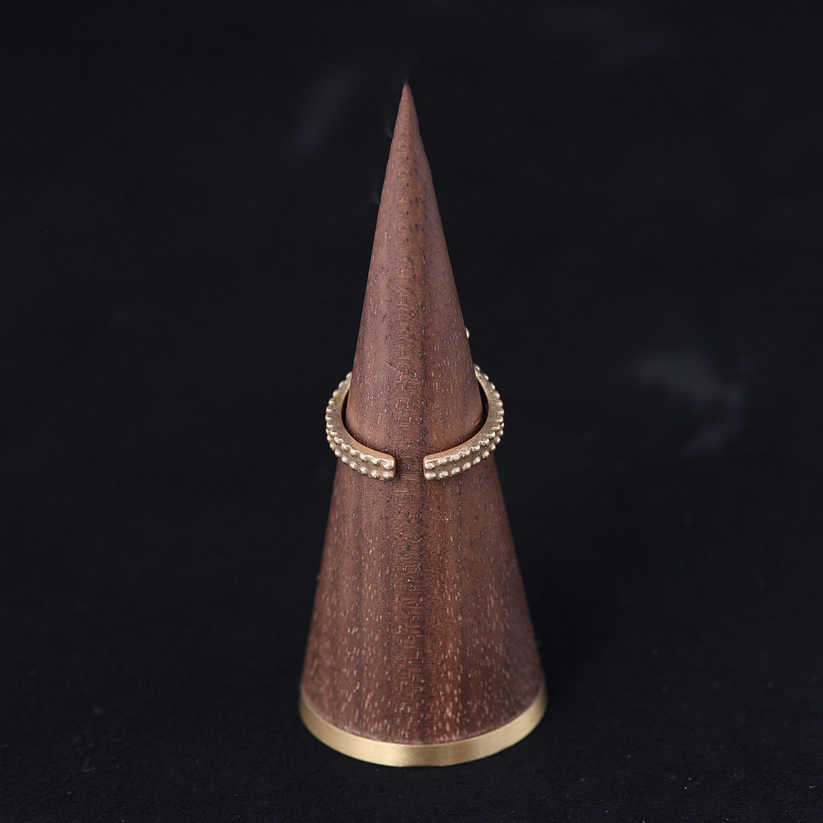 Vintage Natural Stone Geometric Artisan Open Ring Handcrafted Design