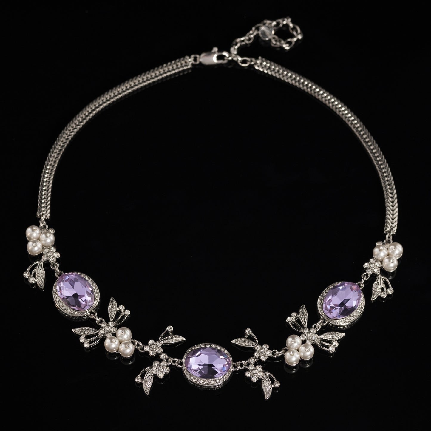 Vintage Crystal Heart Chic Handcrafted Necklace Gift Jewelry