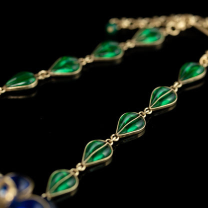 Vintage Enamel Floral Artisan Necklace Timeless Style