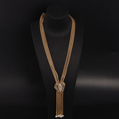 Vintage Pearl Leaf Elegant Necklace for Women