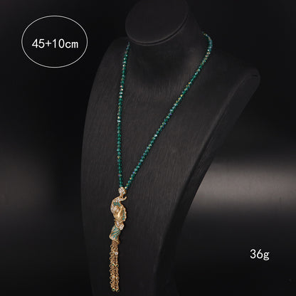 Vintage Crystal Timeless Handcrafted Necklace Handcrafted Design