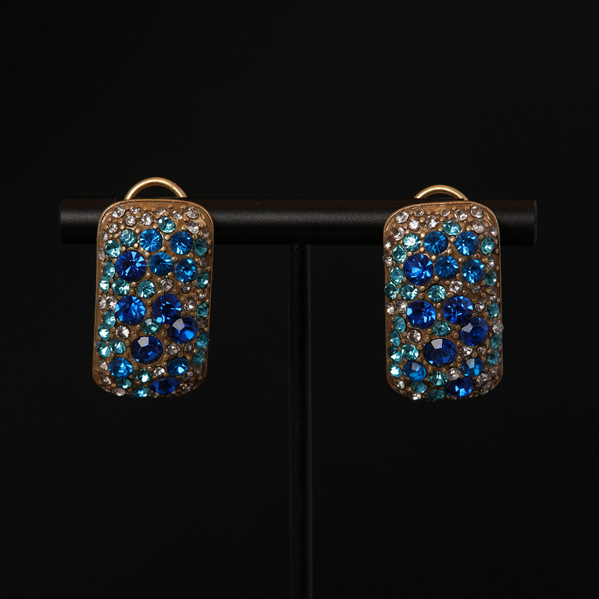 Vintage Artisan Stone Inlay Earrings for Ladies