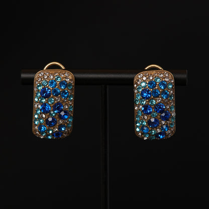 Vintage Artisan Stone Inlay Earrings for Ladies