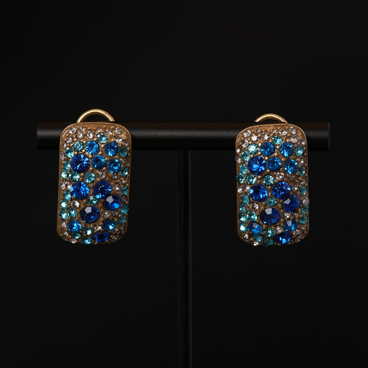 Vintage Artisan Stone Inlay Earrings for Ladies