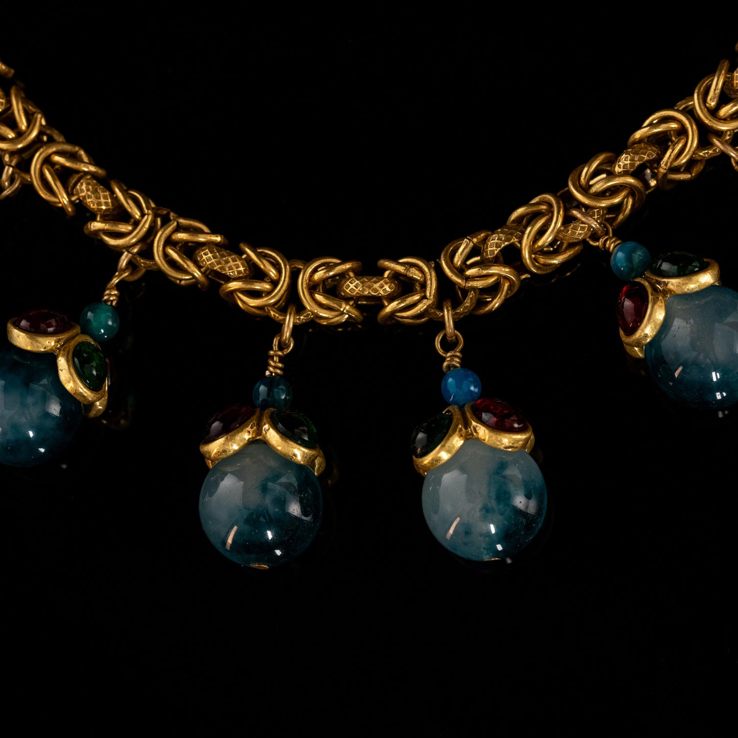 Vintage Glass Star Classic Necklace Handcrafted Design