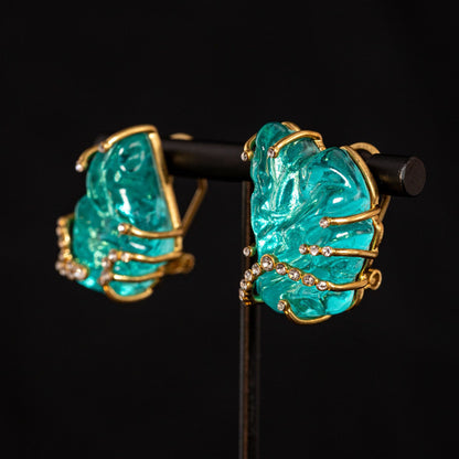 Vintage Crystal Butterfly Classic Earrings Gift Jewelry