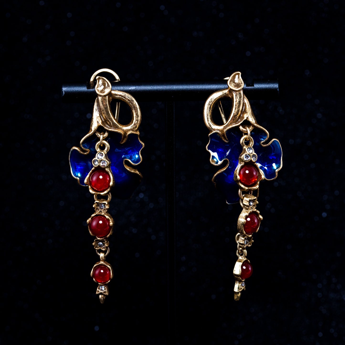 Vintage Enamel Statement Artisan Earrings Timeless Style