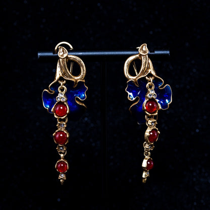 Vintage Enamel Statement Artisan Earrings Timeless Style