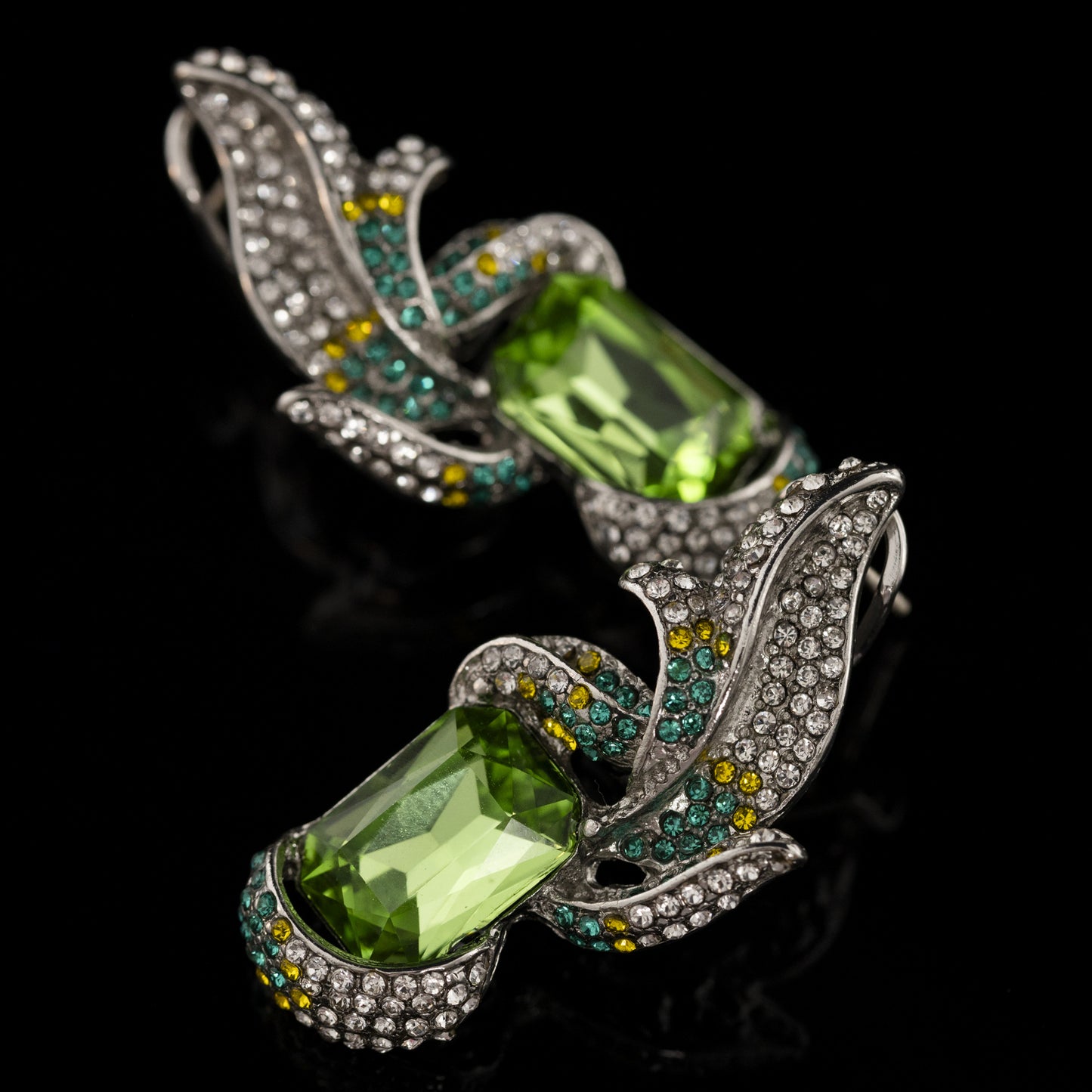 Vintage Crystal Star Elegant Handcrafted Earrings Handcrafted Design