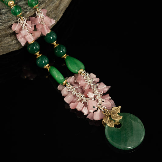 Vintage Natural Stone Artisan Necklace Gift Jewelry