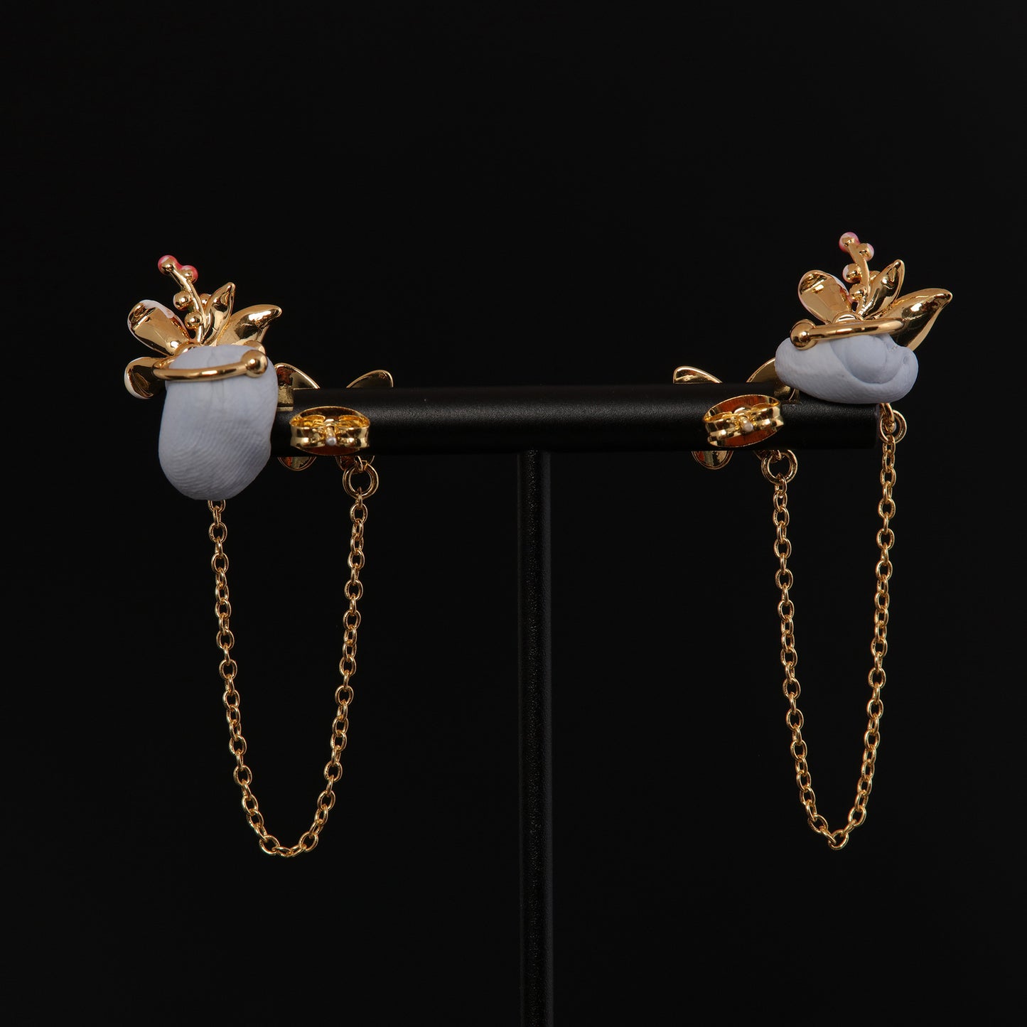 Vintage Enamel Floral Artisan Earrings for Ladies