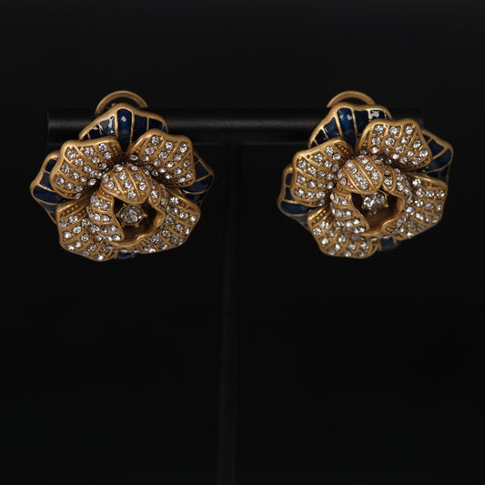 Vintage Enamel Chic Refined Earrings Gift Jewelry