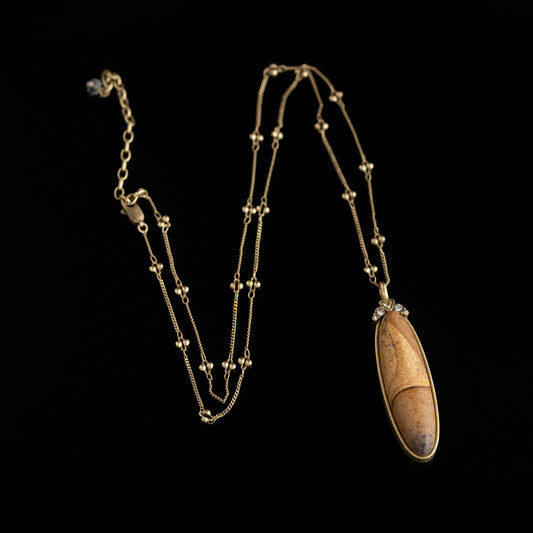 Vintage Natural Stone Geometric Refined Necklace Handcrafted Design