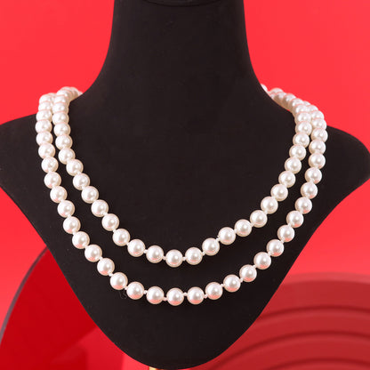 Vintage Pearl Geometric Elegant Polished Necklace Gift Jewelry