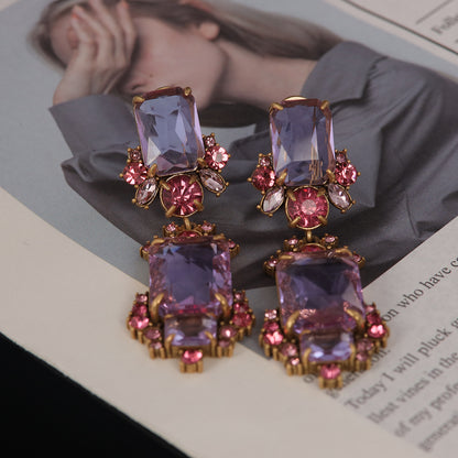 Vintage Classic Stone Inlay Earrings for Women