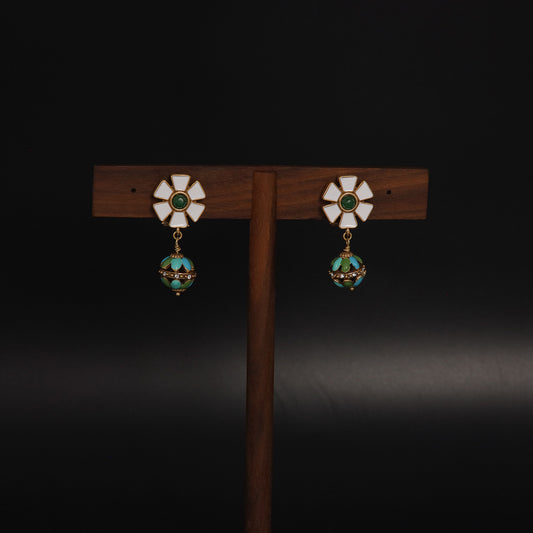 Vintage Enamel Chic Refined Earrings for Ladies