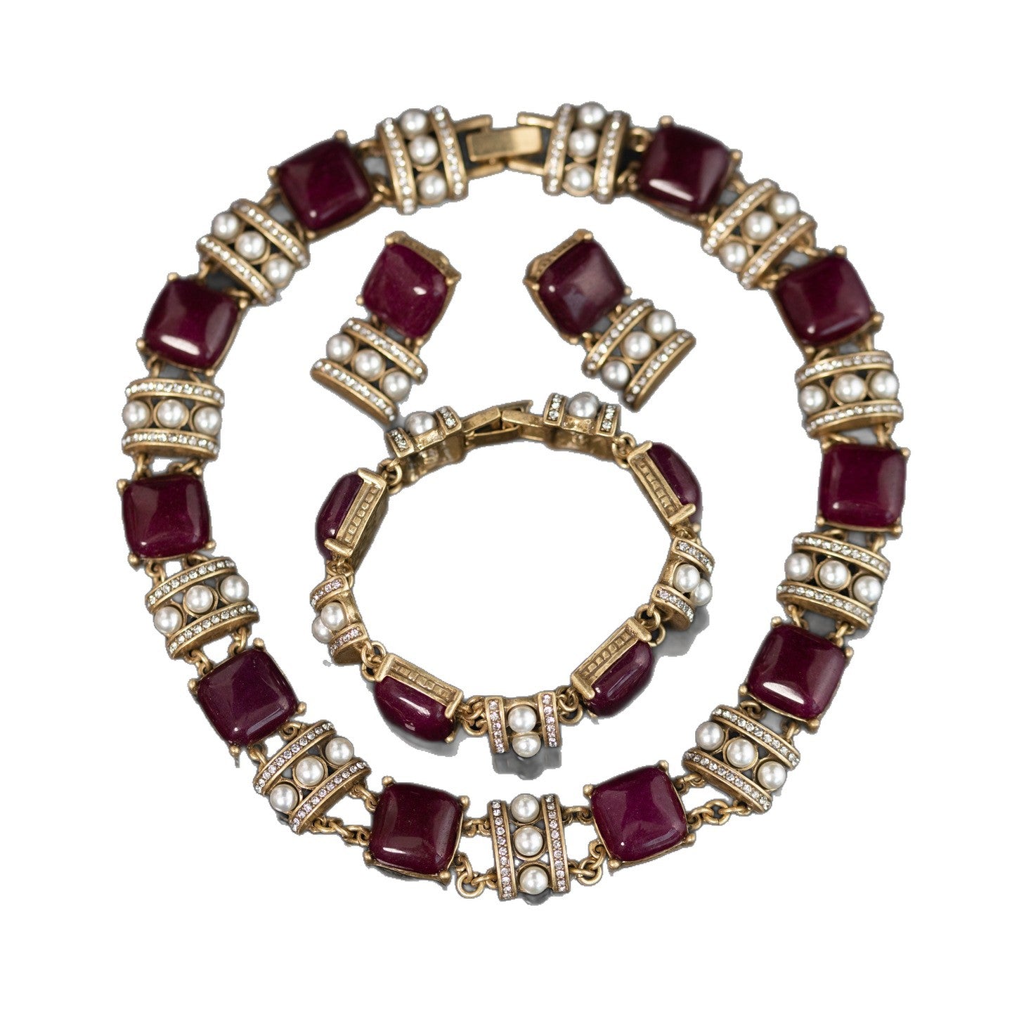 Vintage Timeless Natural Stone Geometric Jewelry Set