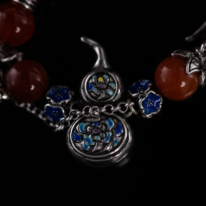 Vintage Artisan Agate & Enamel Star Handcrafted Jewelry Set