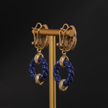 Vintage Glass Heart Artisan Handcrafted Earrings Handcrafted Design