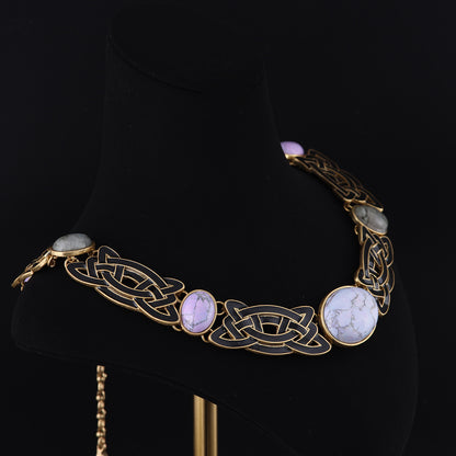 Vintage Enamel Geometric Chic Necklace for Ladies