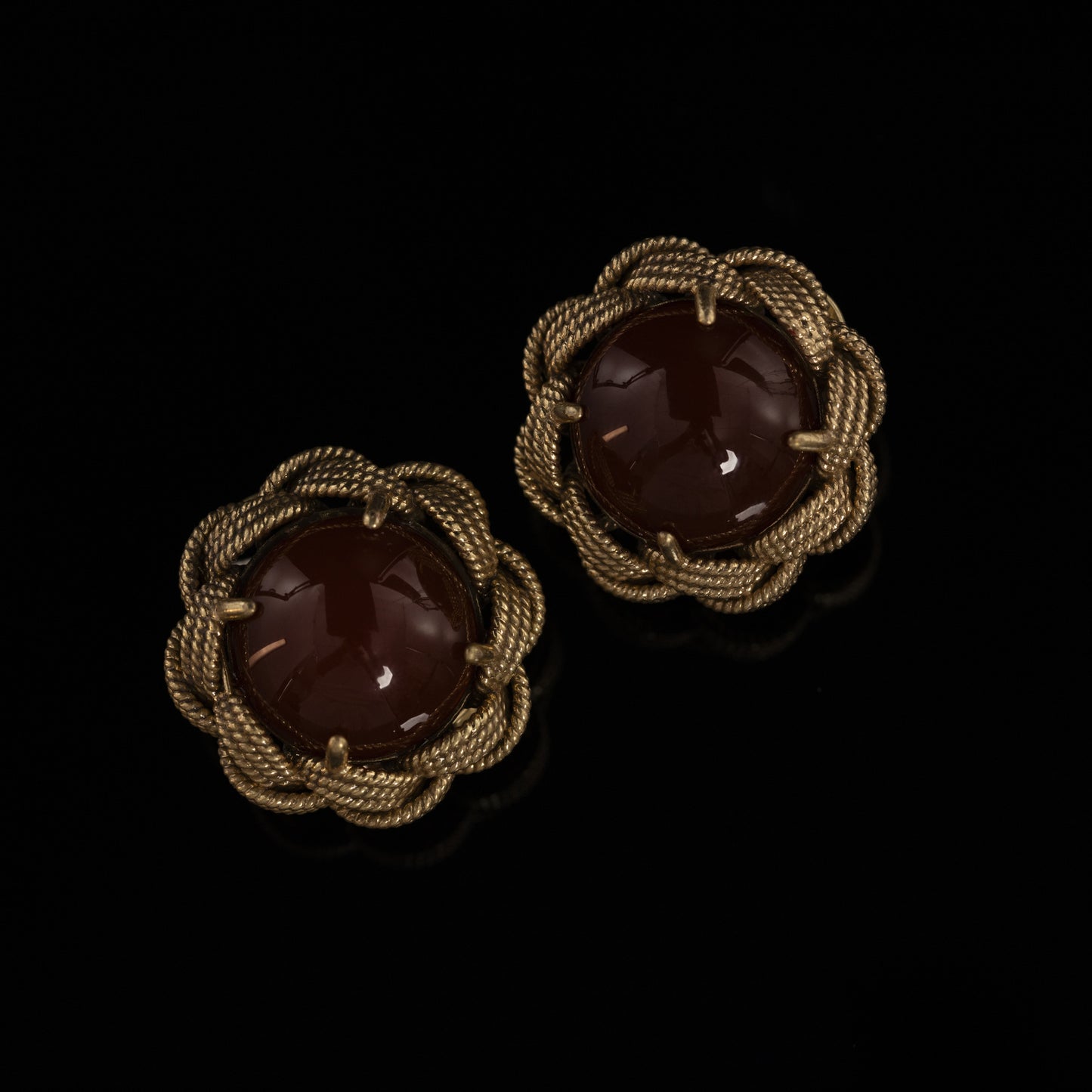 Vintage Agate Refined Stone Inlay Earrings for Women