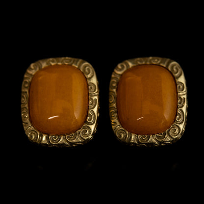 Vintage Natural Stone Geometric Refined Earrings Timeless Style