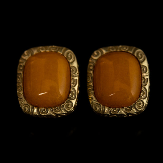 Vintage Natural Stone Geometric Refined Earrings Timeless Style