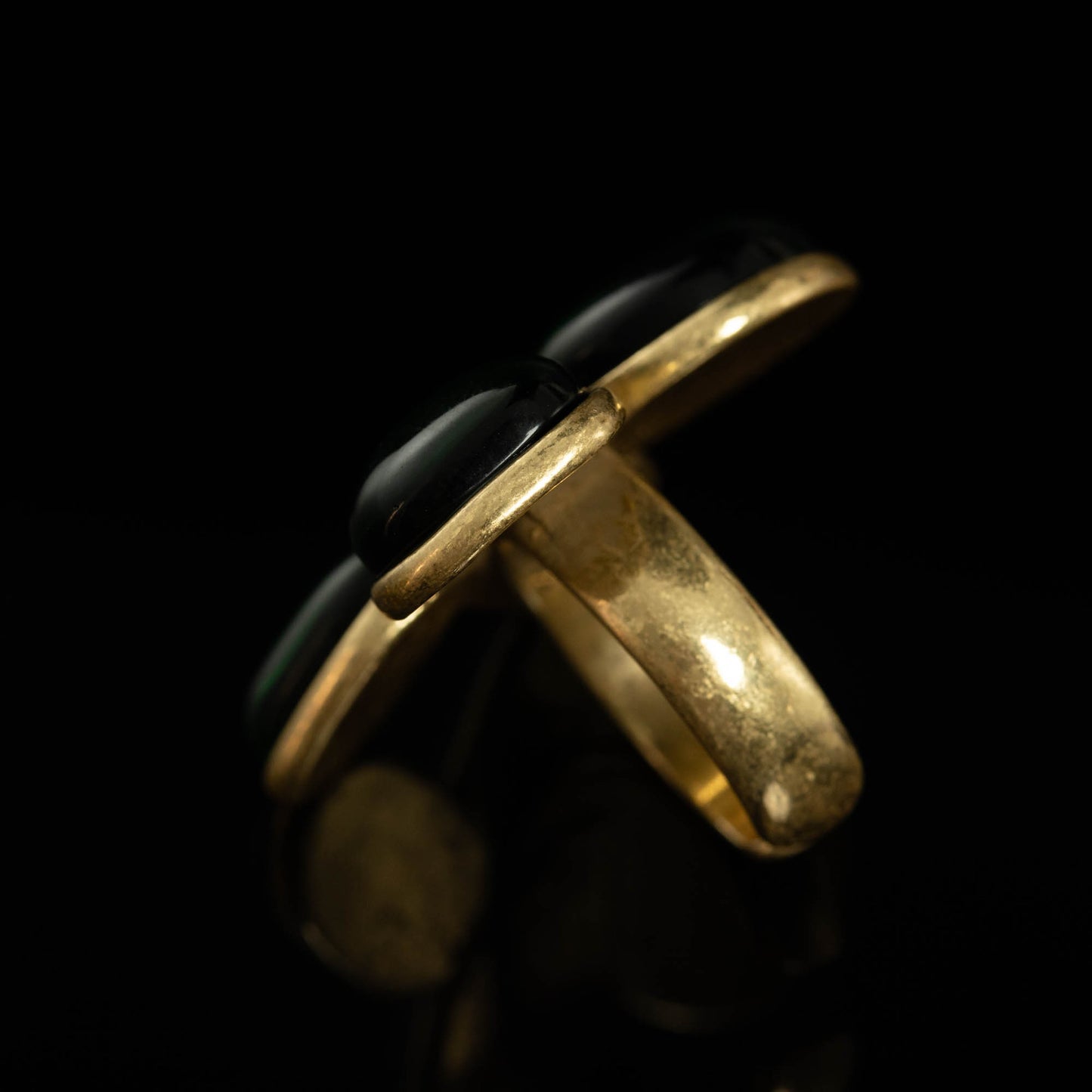 Vintage Natural Stone Geometric Classic Open Ring