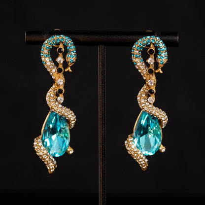 Vintage Cubic Zirconia Chic Stone Inlay Earrings Timeless Style