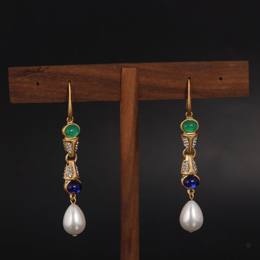 Vintage Agate Chic Polished Earrings Handcrafted Design
