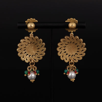 Vintage Enamel Floral Timeless Earrings Handcrafted Design