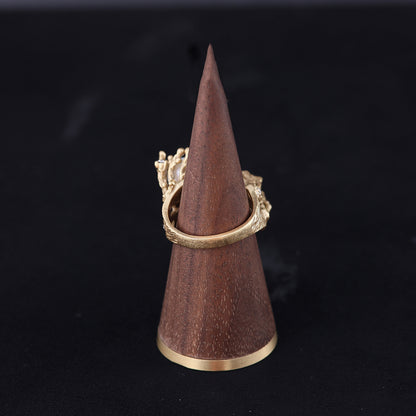 Vintage Pearl Geometric Chic Handcrafted Open Ring Gift Jewelry