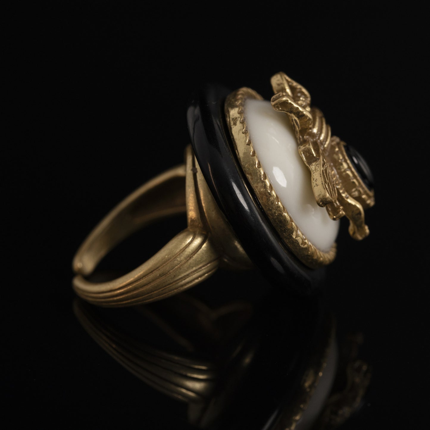 Vintage Agate Geometric Elegant Handcrafted Open Ring Timeless Style