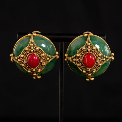 Vintage Pearl Baroque Statement Earrings for Ladies