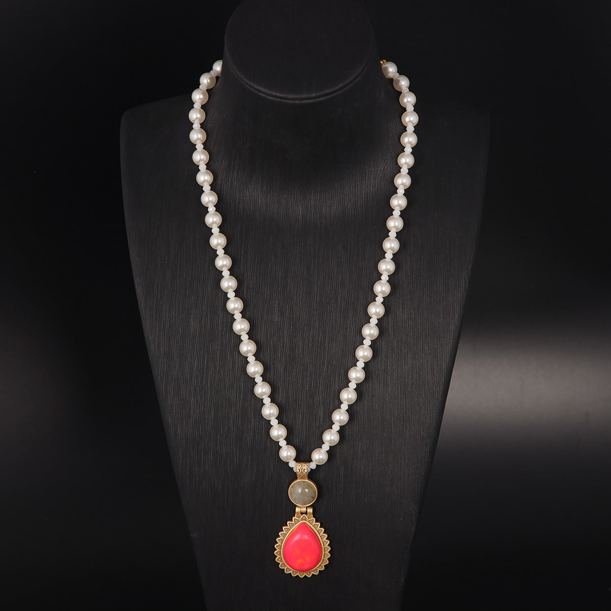 Vintage Glass Star Statement Necklace for Ladies