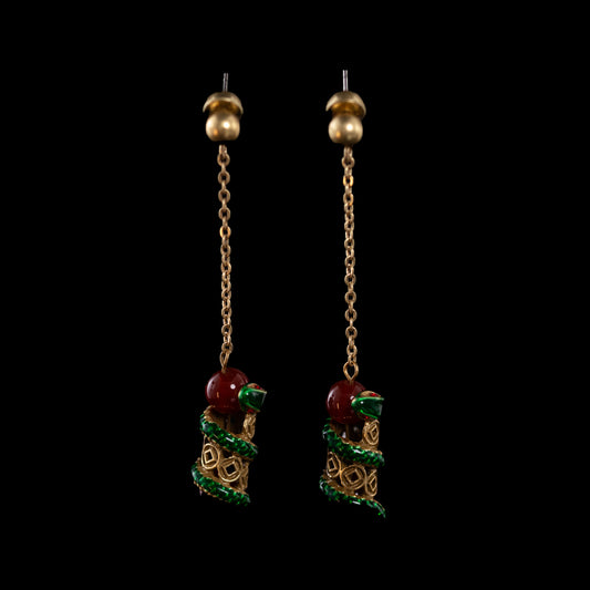 Vintage Enamel Classic Handcrafted Earrings Handcrafted Design